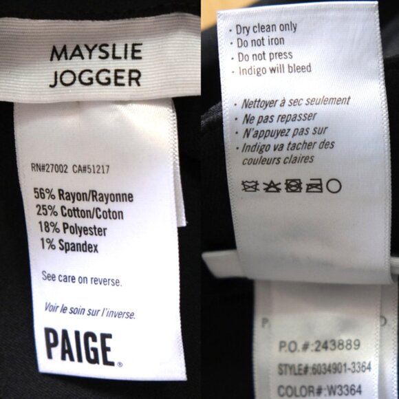 PAIGE Mayslie jogger in black Fog Luxe Coating 27" - Picture 11 of 12